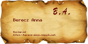 Berecz Anna névjegykártya
